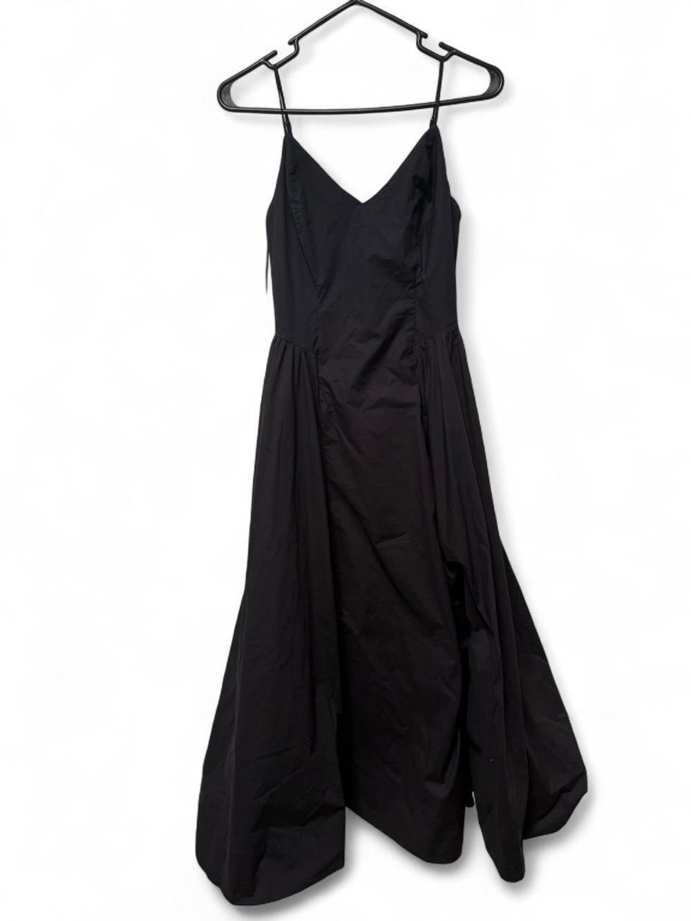 Babaton Flowy Night Out Party Black Strappy Cinched Waist Midi Dress 0